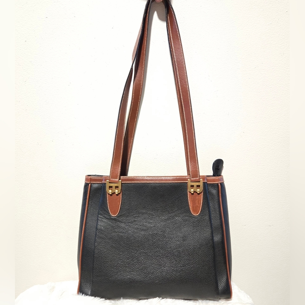Bally Black and Brown Leather Shoulder Bag
